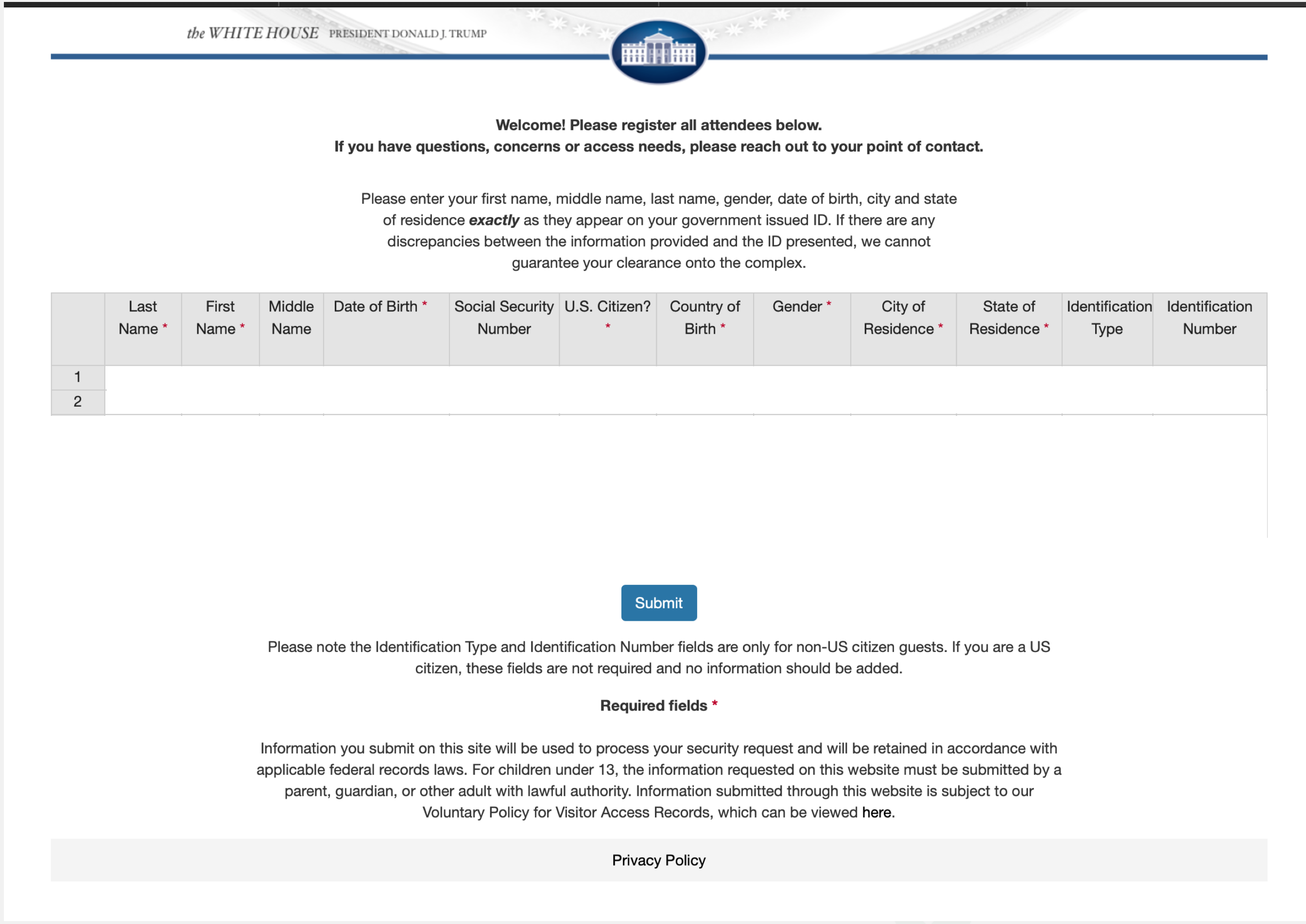 백악관 방문 신청하는 방법