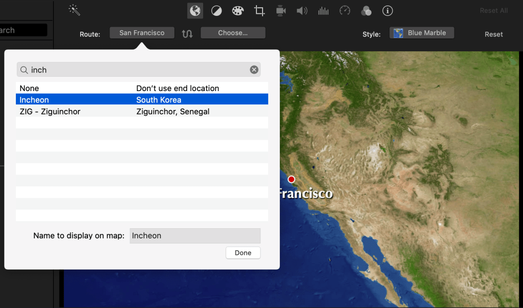 iMovie로 이동경로 편집