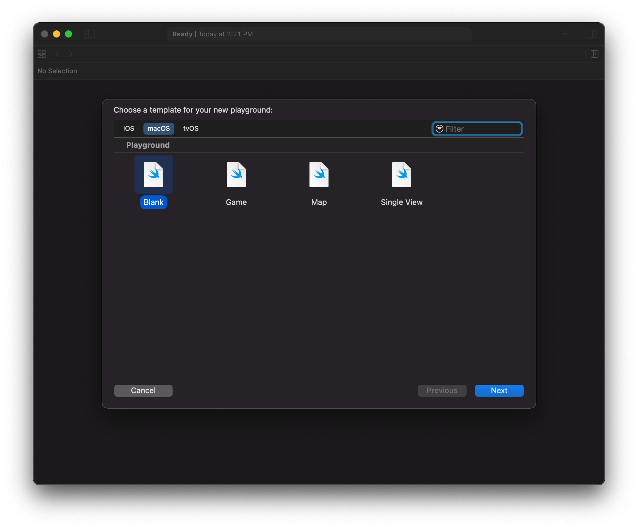 Create a playground file in Xcode(File -> New -> Playground). Choose the iOS or macOS platform.