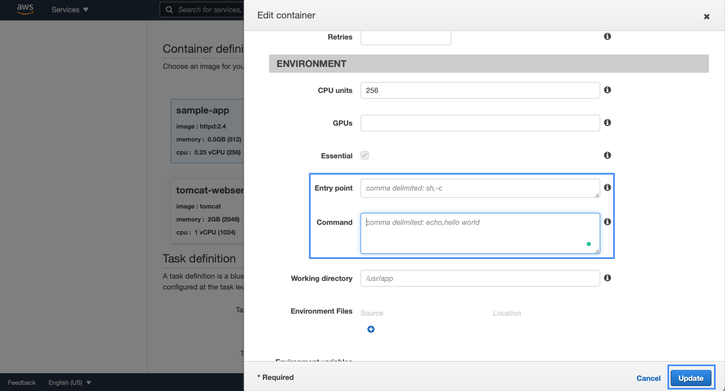 Expand the Advanced Container Configuration. Scroll down to Environment section. Remove the default settings in the blue box above the screenshot.