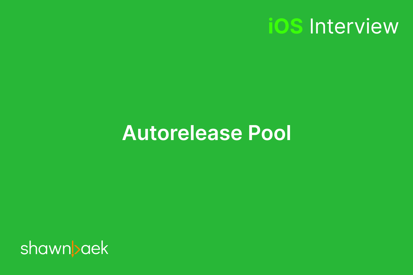 iOS, Autorelease Pool